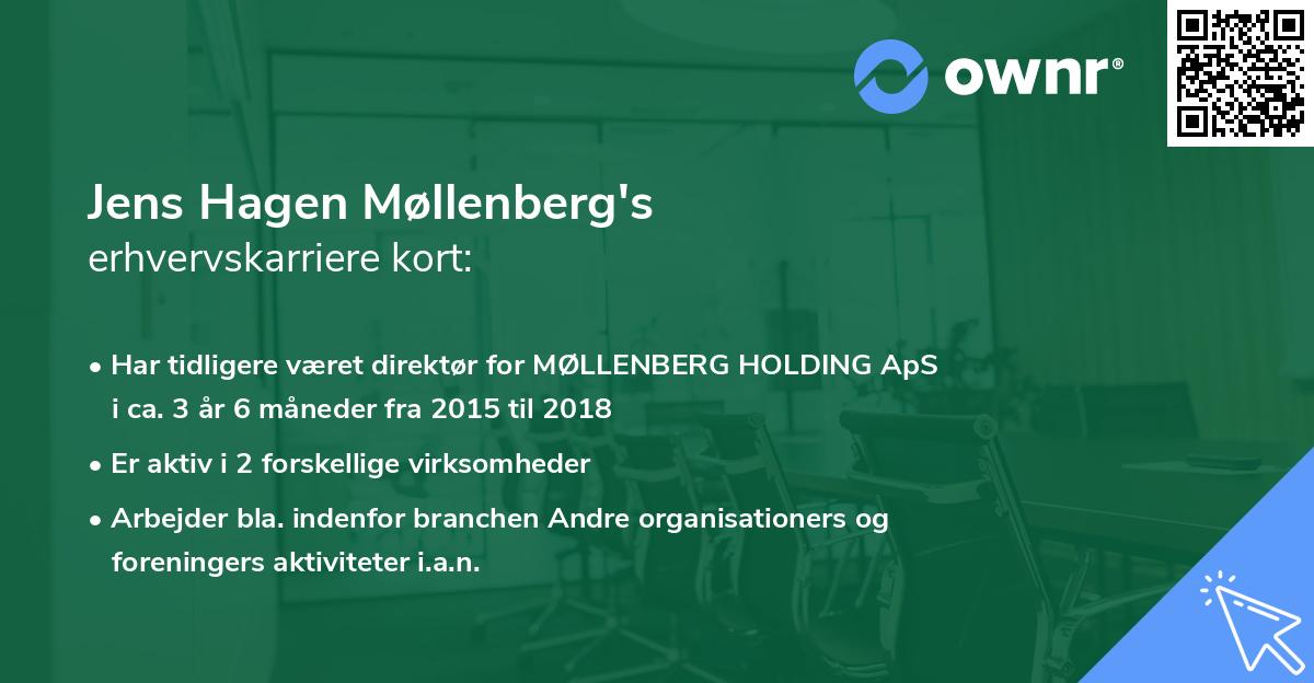 Jens Hagen Møllenberg's erhvervskarriere kort