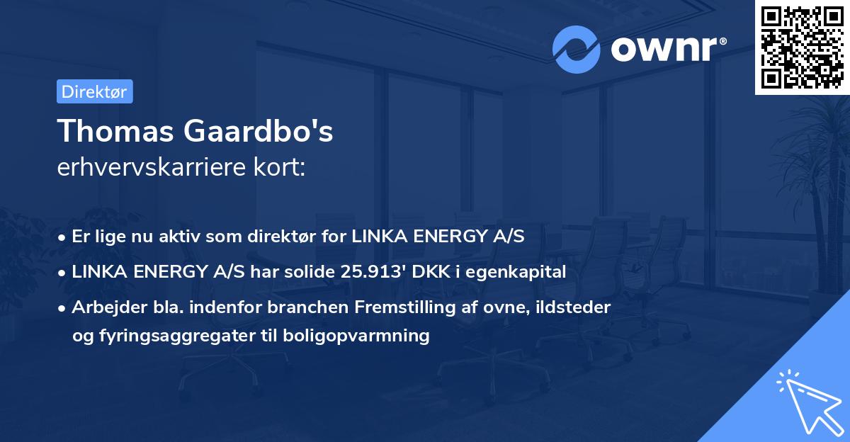 Thomas Gaardbo's erhvervskarriere kort