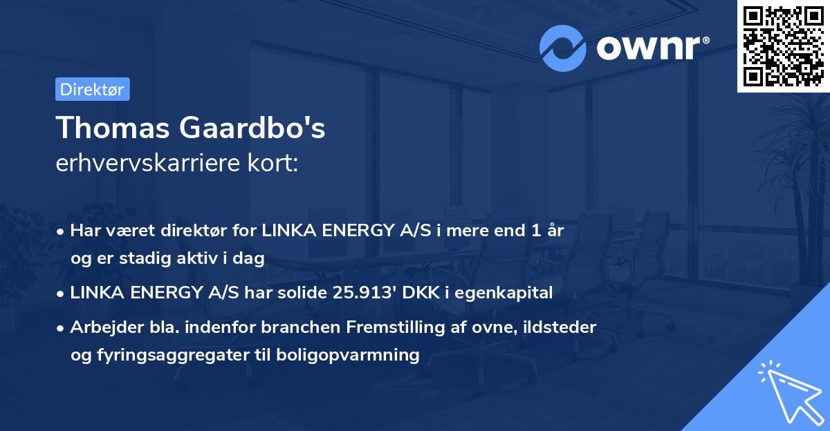Thomas Gaardbo's erhvervskarriere kort