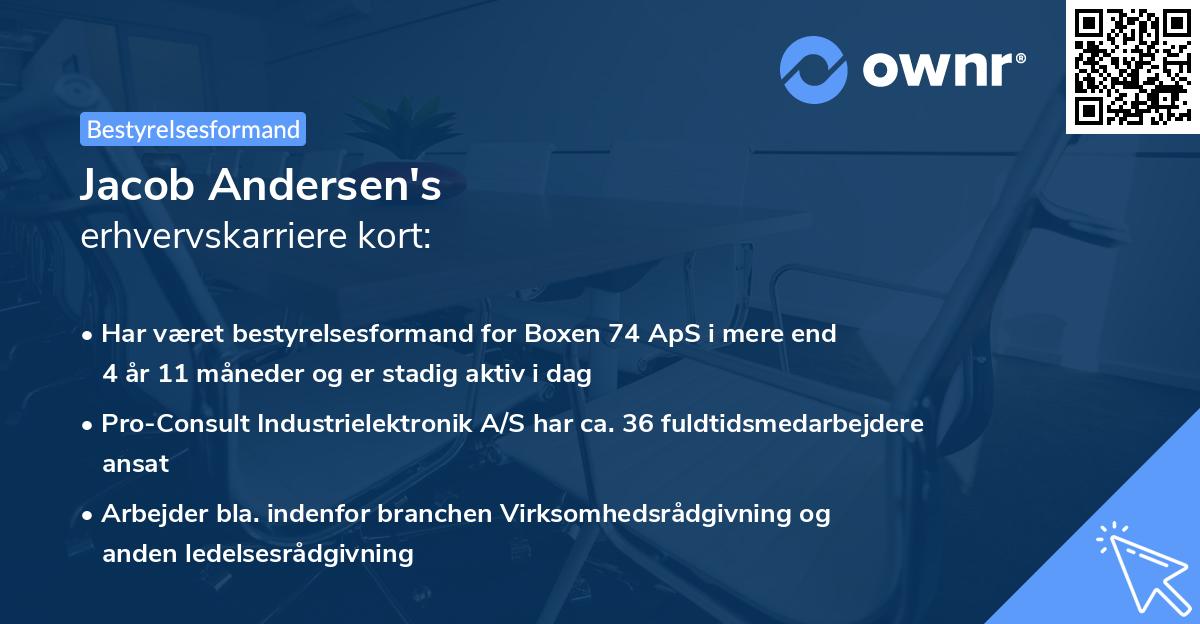 Jacob Andersen's erhvervskarriere kort