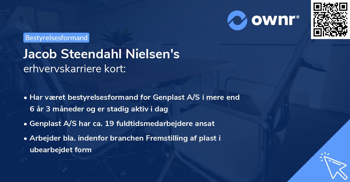 Jacob Steendahl Nielsen's erhvervskarriere kort
