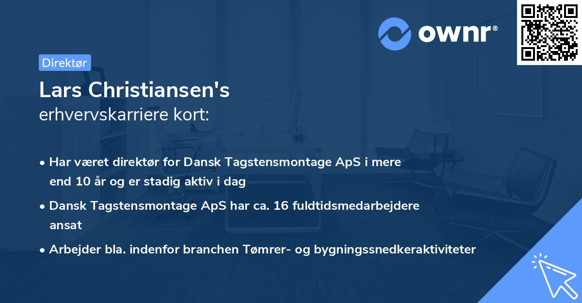 Lars Christiansen's erhvervskarriere kort