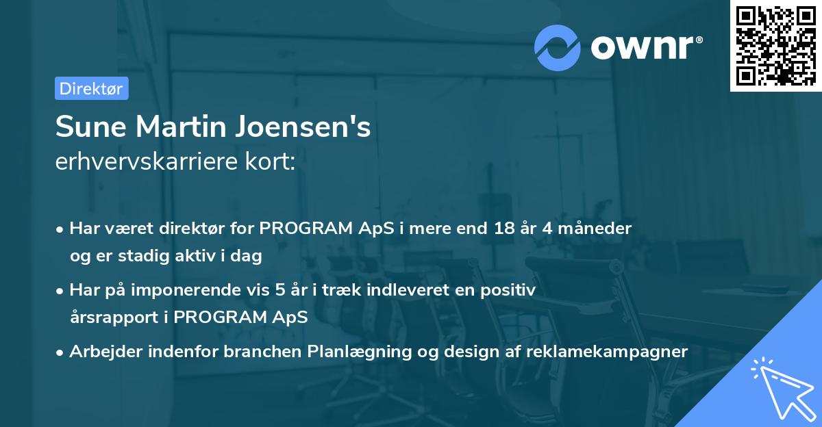 Sune Martin Joensen's erhvervskarriere kort