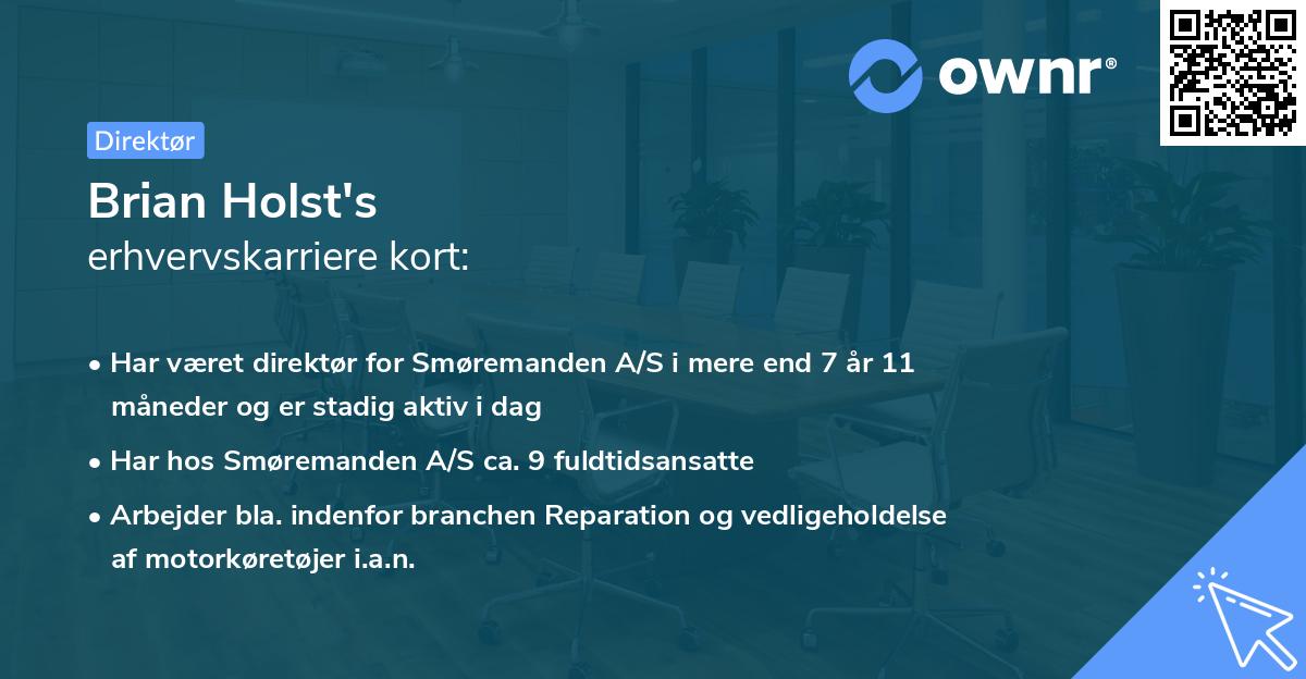 Brian Holst's erhvervskarriere kort
