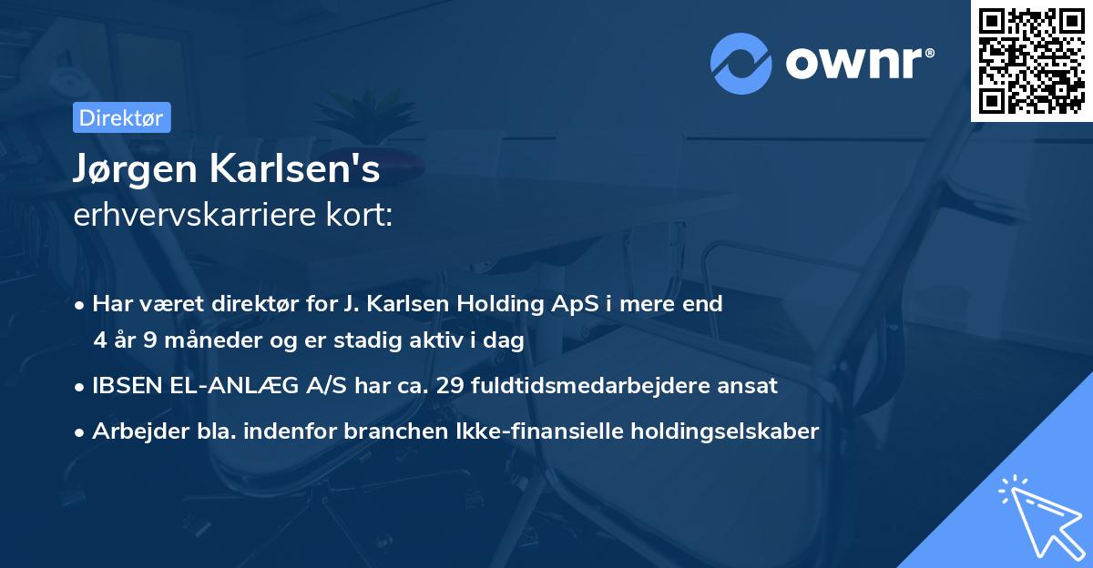 Jørgen Karlsen's erhvervskarriere kort