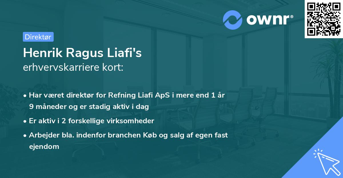 Henrik Ragus Liafi's erhvervskarriere kort