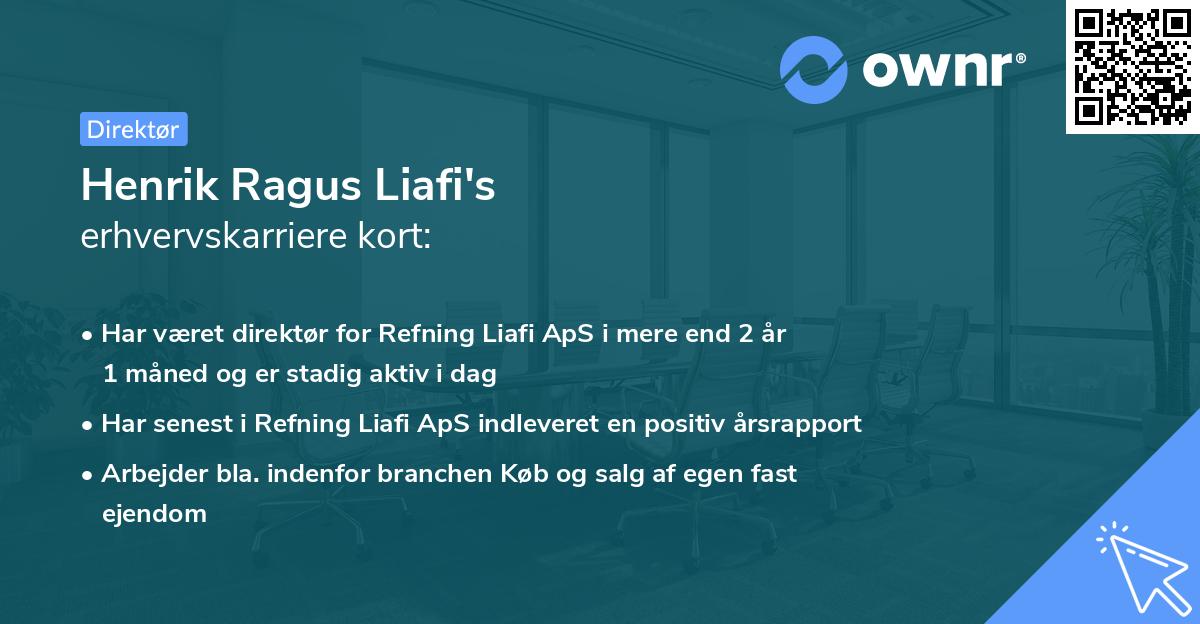 Henrik Ragus Liafi's erhvervskarriere kort