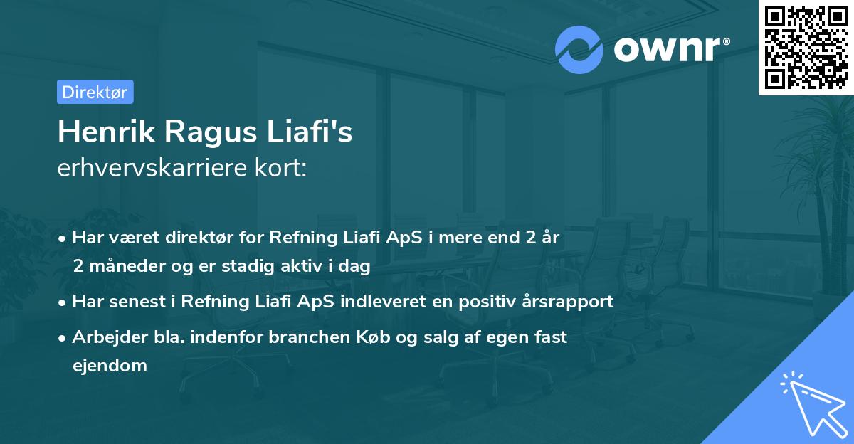 Henrik Ragus Liafi's erhvervskarriere kort