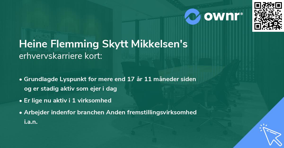 Heine Flemming Skytt Mikkelsen's erhvervskarriere kort