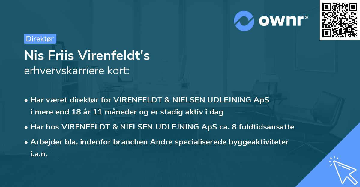 Nis Friis Virenfeldt's erhvervskarriere kort