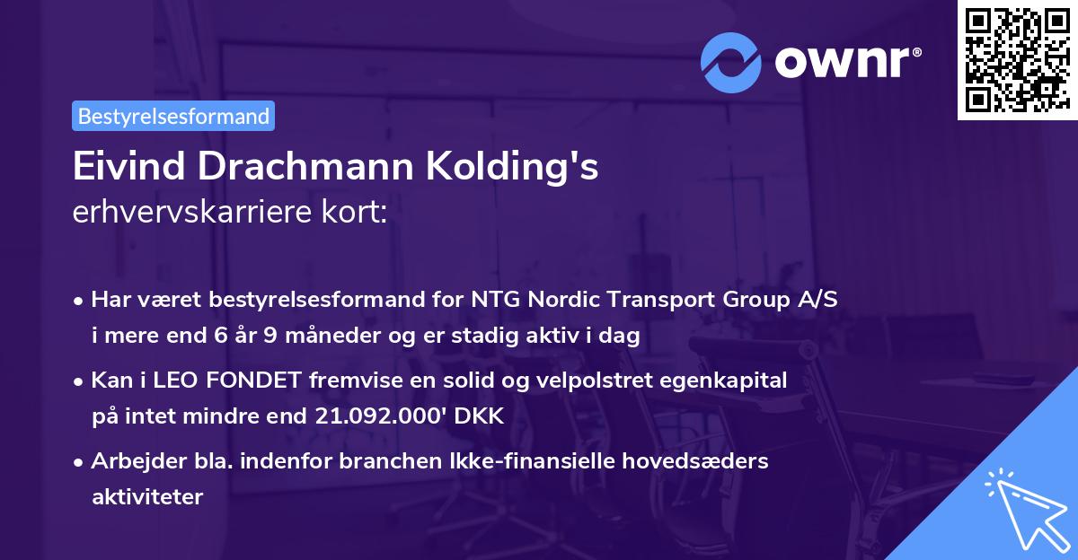 Eivind Drachmann Kolding's erhvervskarriere kort