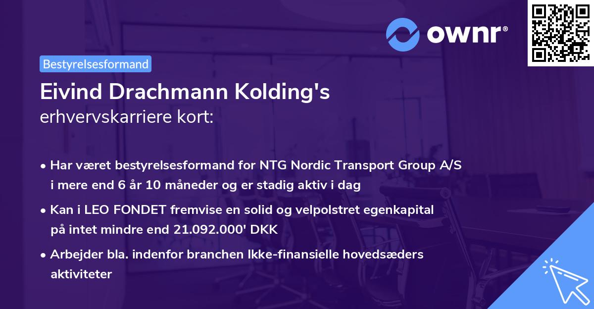 Eivind Drachmann Kolding's erhvervskarriere kort