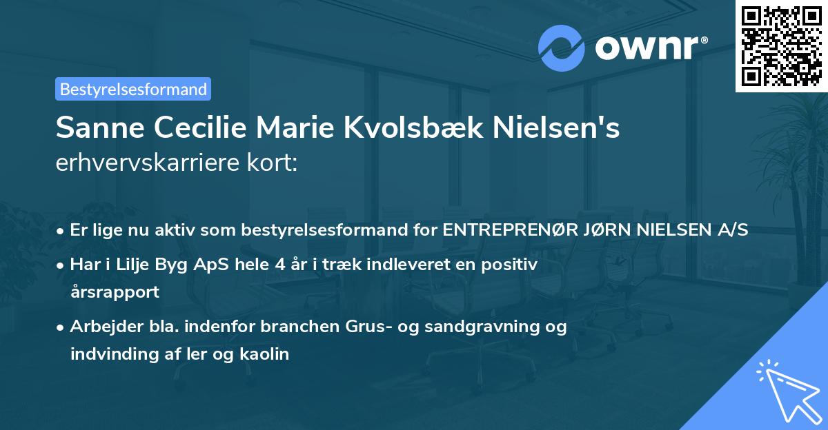 Sanne Cecilie Marie Kvolsbæk Nielsen's erhvervskarriere kort