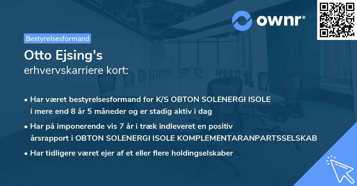 Otto Ejsing's erhvervskarriere kort