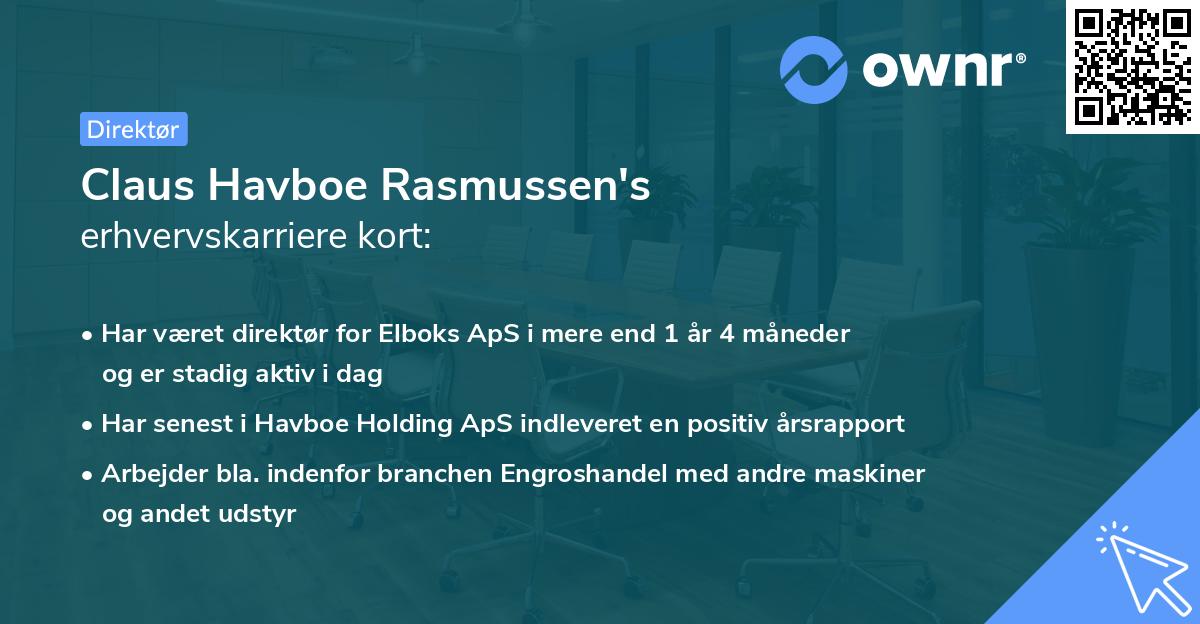 Claus Havboe Rasmussen's erhvervskarriere kort