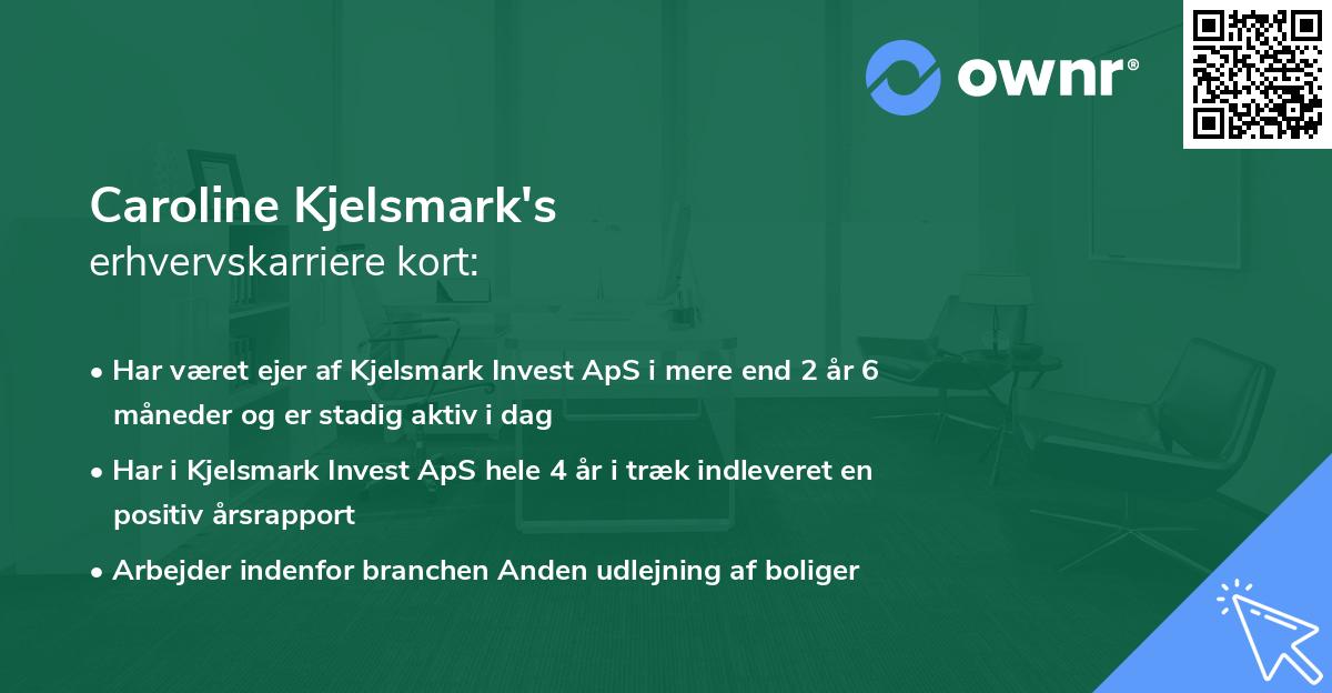 Caroline Kjelsmark's erhvervskarriere kort