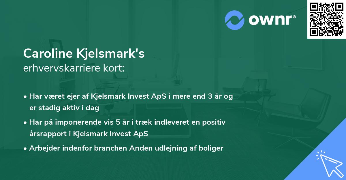 Caroline Kjelsmark's erhvervskarriere kort