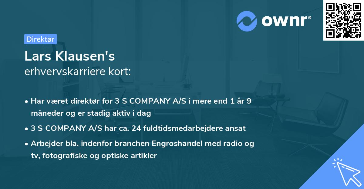 Lars Klausen's erhvervskarriere kort