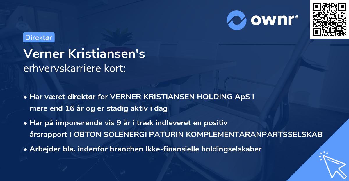 Verner Kristiansen's erhvervskarriere kort