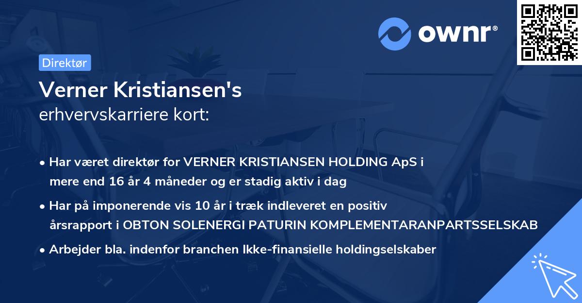 Verner Kristiansen's erhvervskarriere kort