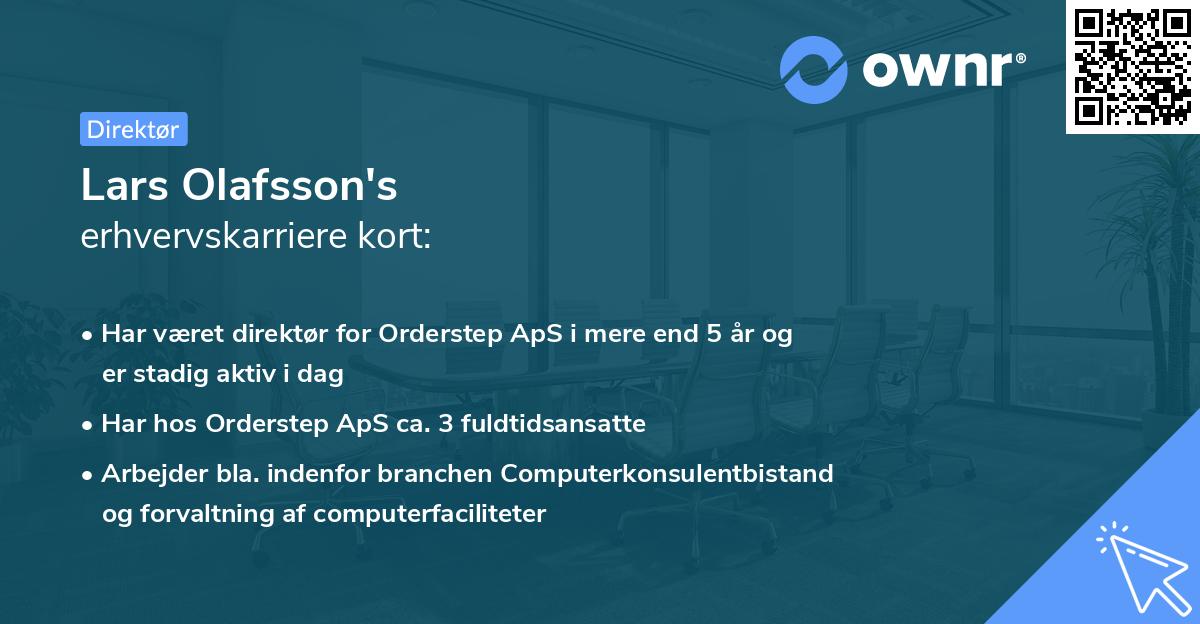 Lars Olafsson's erhvervskarriere kort