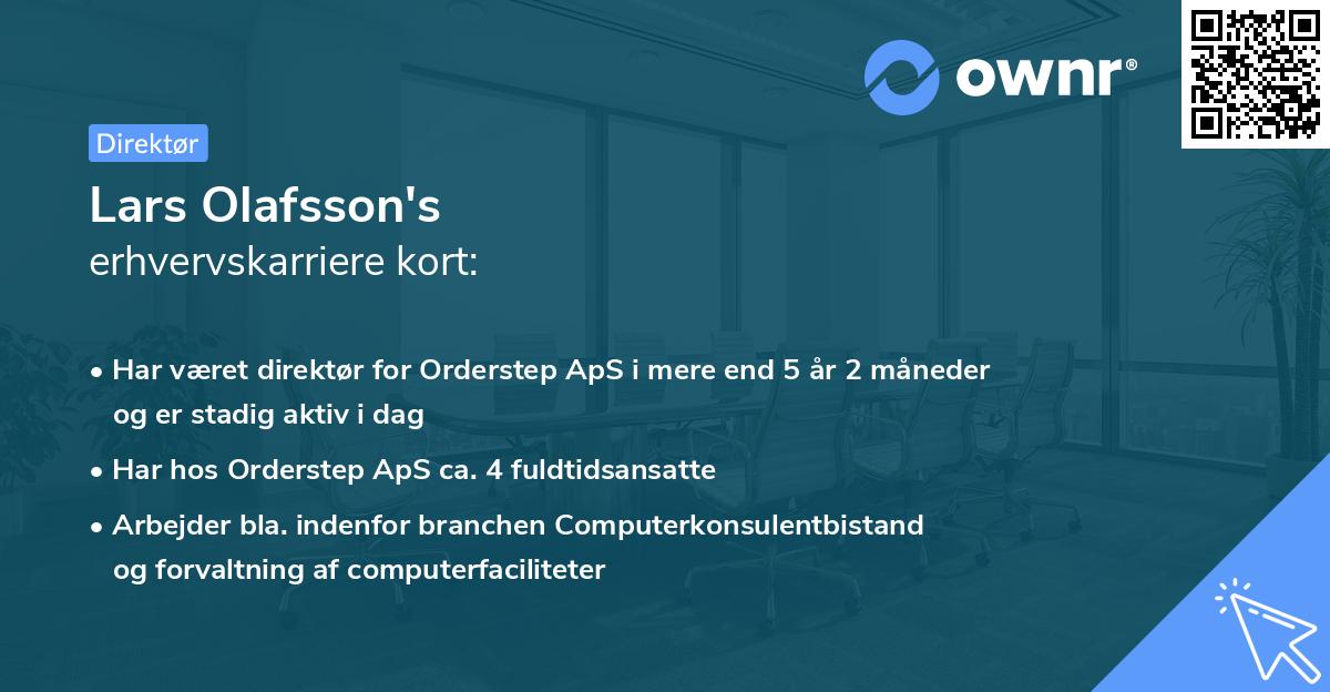 Lars Olafsson's erhvervskarriere kort