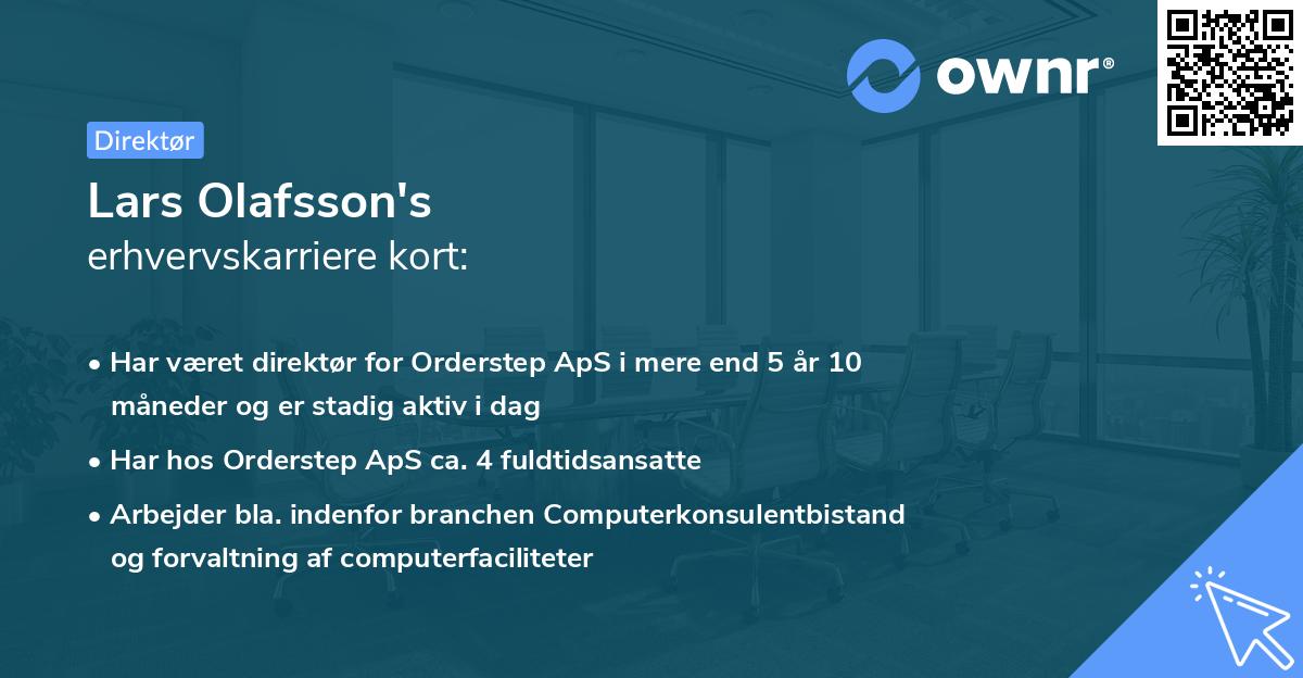 Lars Olafsson's erhvervskarriere kort