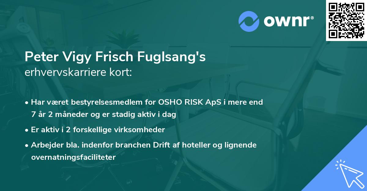 Peter Vigy Frisch Fuglsang's erhvervskarriere kort