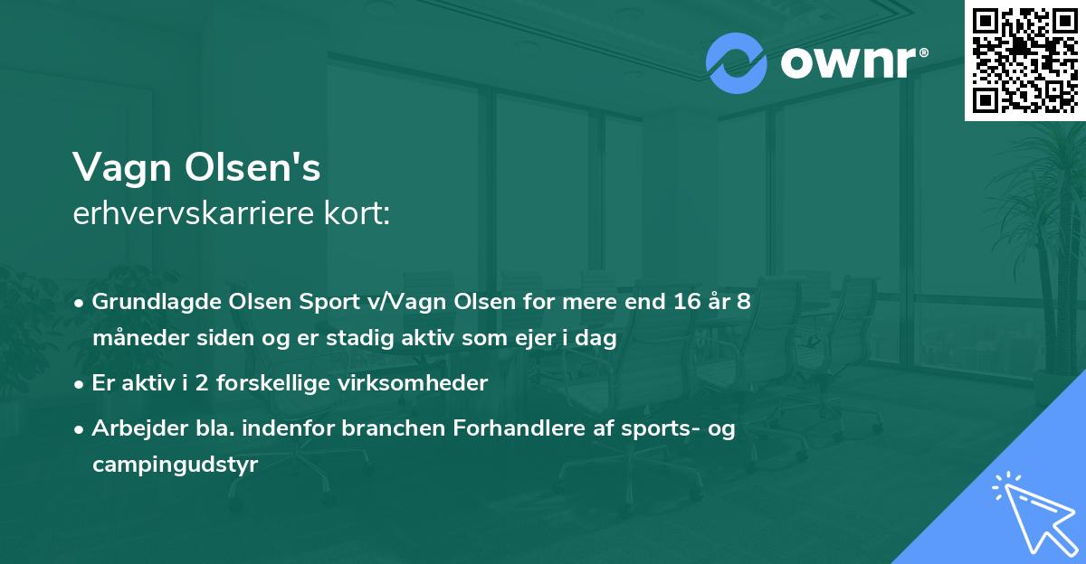 Vagn Olsen's erhvervskarriere kort