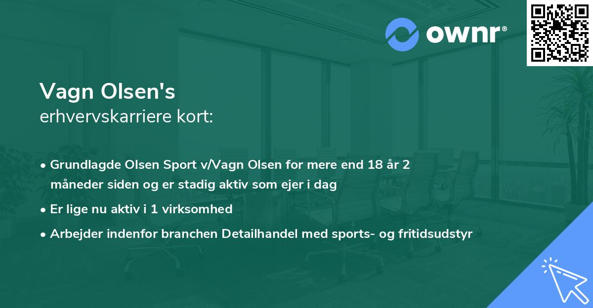 Vagn Olsen's erhvervskarriere kort