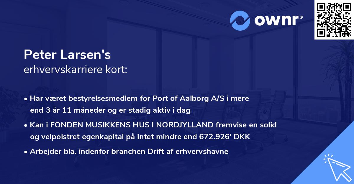 Peter Larsen's erhvervskarriere kort