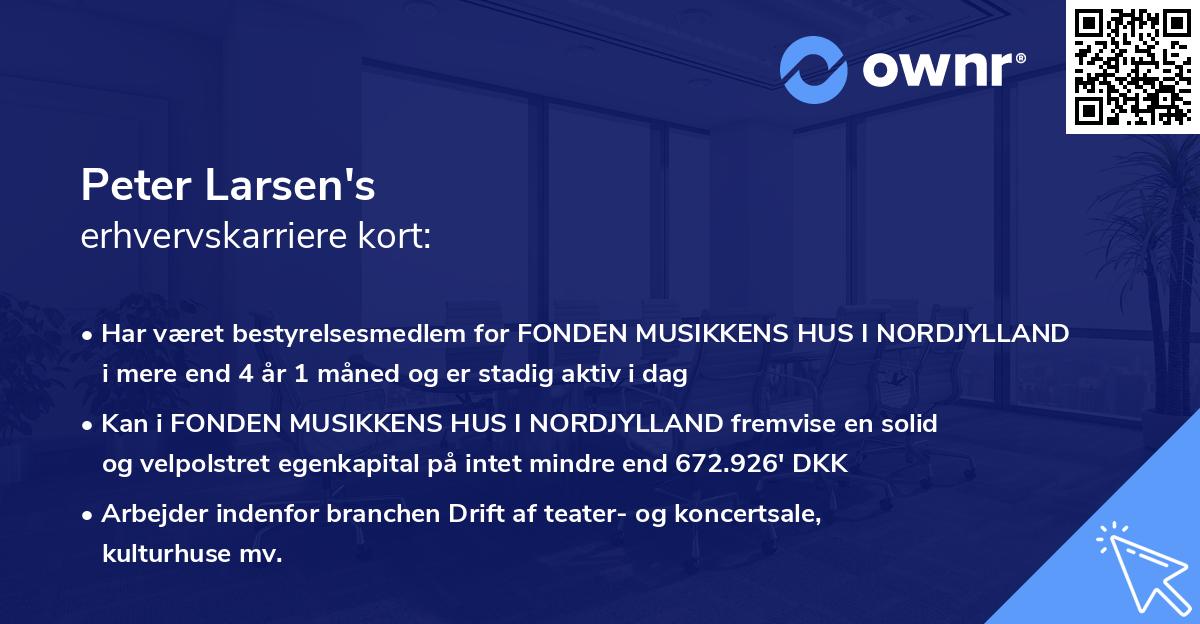 Peter Larsen's erhvervskarriere kort