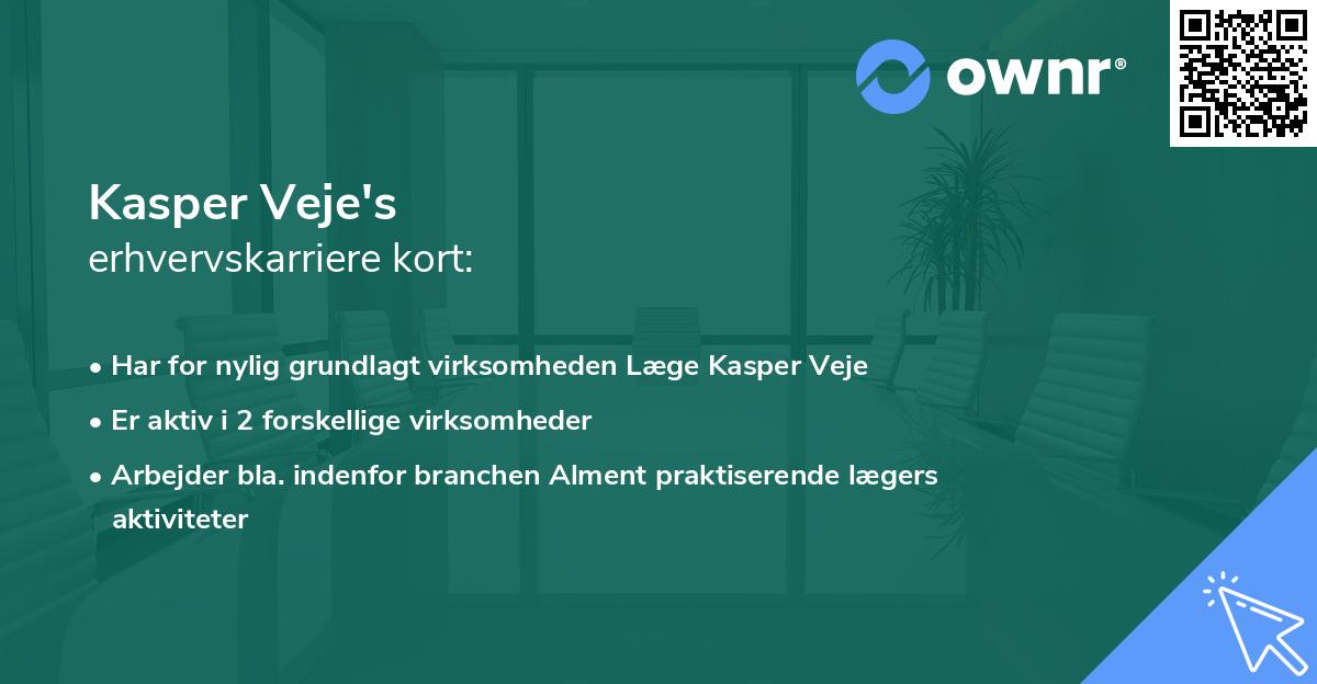 Kasper Veje's erhvervskarriere kort