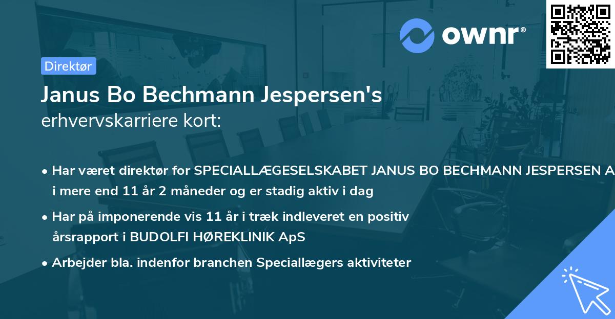 Janus Bo Bechmann Jespersen's erhvervskarriere kort
