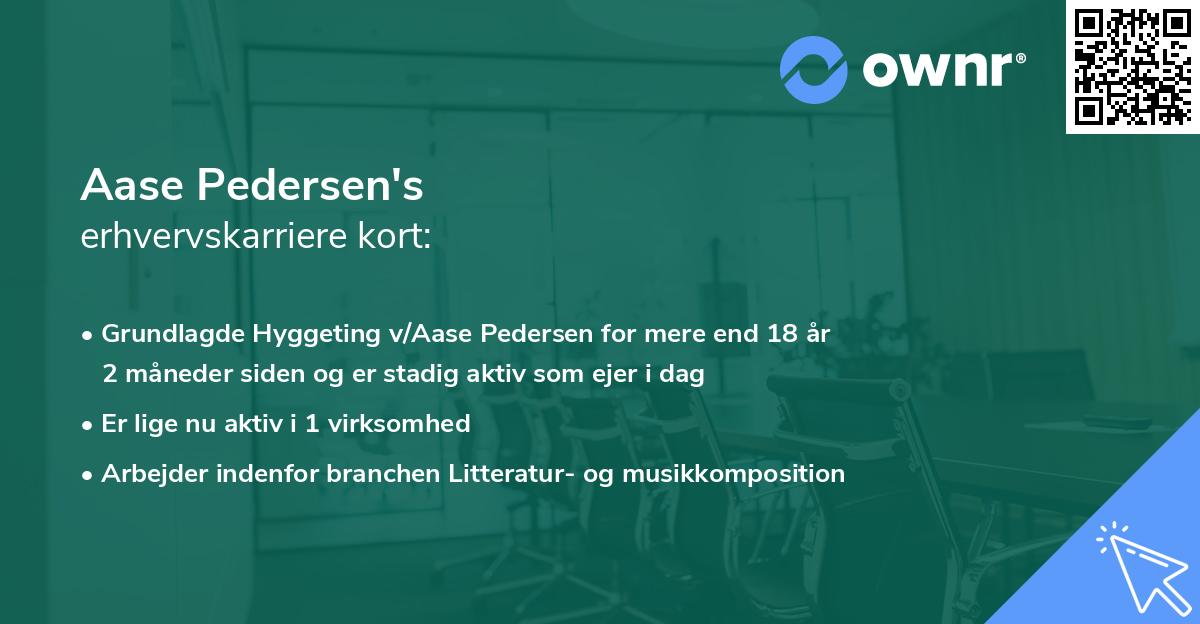 Aase Pedersen's erhvervskarriere kort