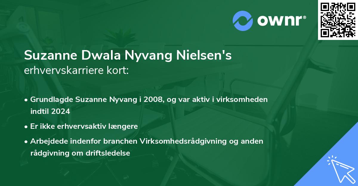 Suzanne Dwala Nyvang Nielsen's erhvervskarriere kort
