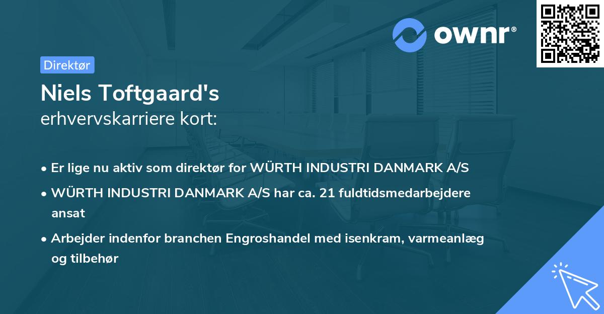 Niels Toftgaard's erhvervskarriere kort