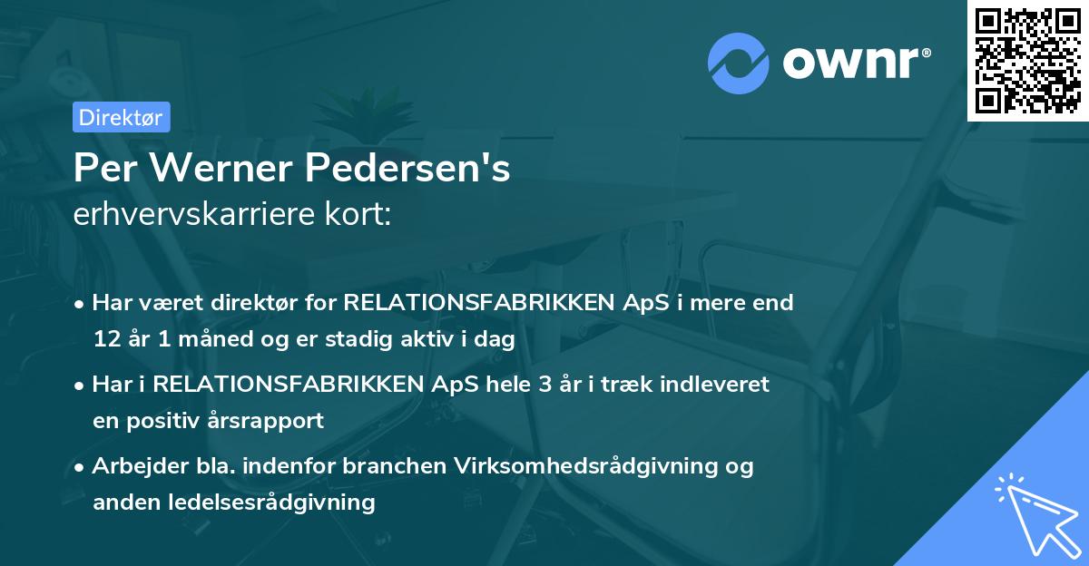 Per Werner Pedersen's erhvervskarriere kort