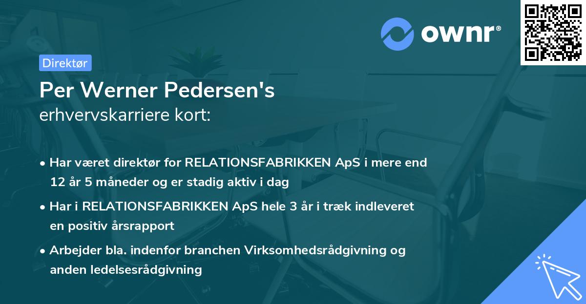 Per Werner Pedersen's erhvervskarriere kort