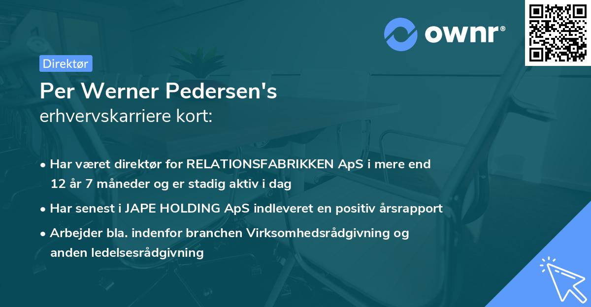 Per Werner Pedersen's erhvervskarriere kort