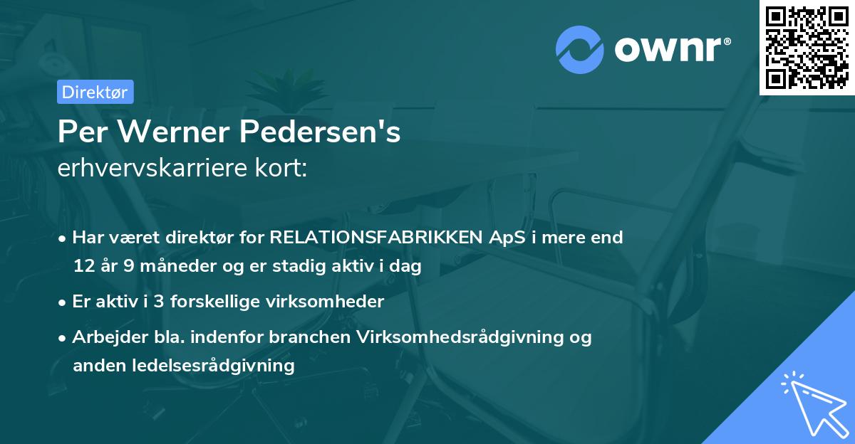 Per Werner Pedersen's erhvervskarriere kort