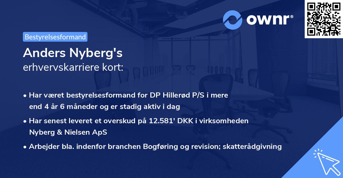 Anders Nyberg's erhvervskarriere kort