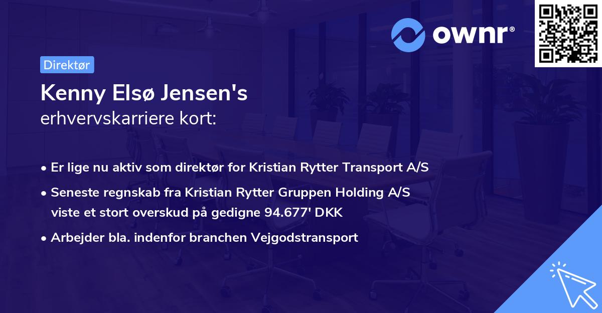 Kenny Elsø Jensen's erhvervskarriere kort