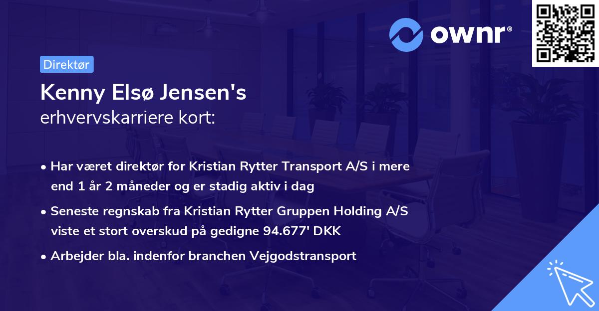 Kenny Elsø Jensen's erhvervskarriere kort