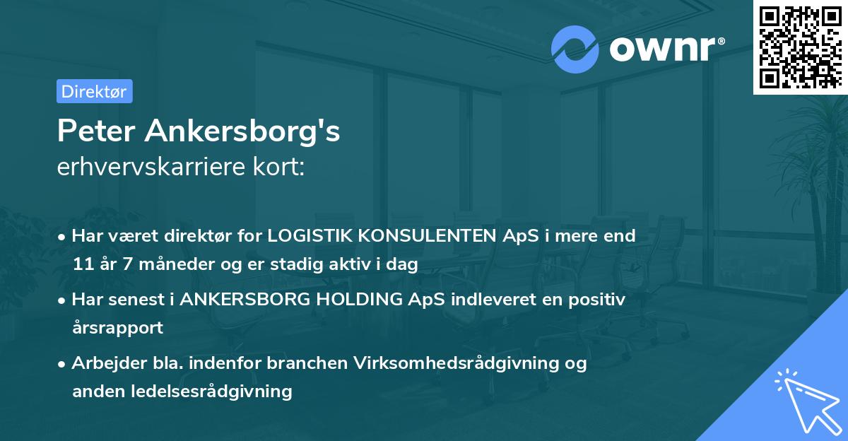 Peter Ankersborg's erhvervskarriere kort
