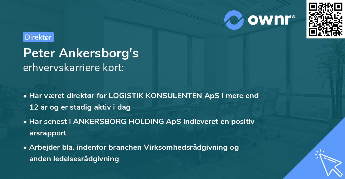 Peter Ankersborg's erhvervskarriere kort