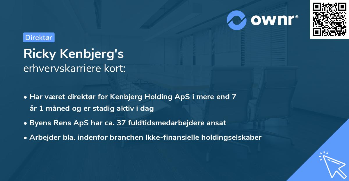 Ricky Kenbjerg's erhvervskarriere kort