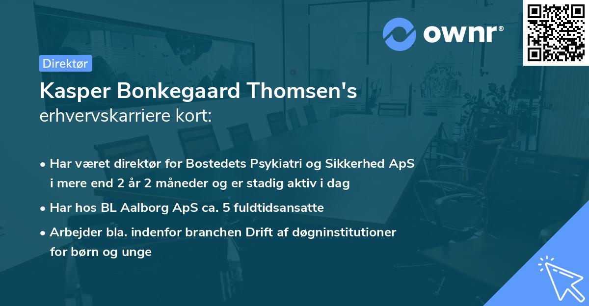 Kasper Bonkegaard Thomsen's erhvervskarriere kort