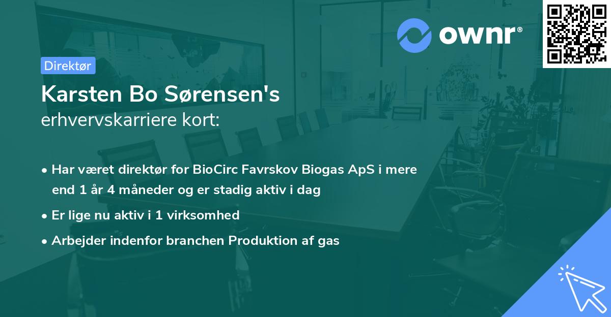 Karsten Bo Sørensen's erhvervskarriere kort