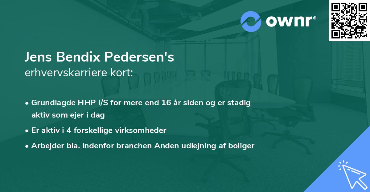 Jens Bendix Pedersen's erhvervskarriere kort
